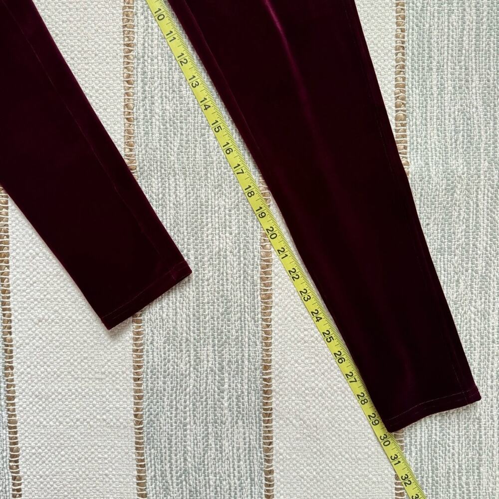 Spanx Velvet Rich Burgundy High Rise Pull-On Ankle Lounge Leggings Women’s Large - Picture 6 of 11